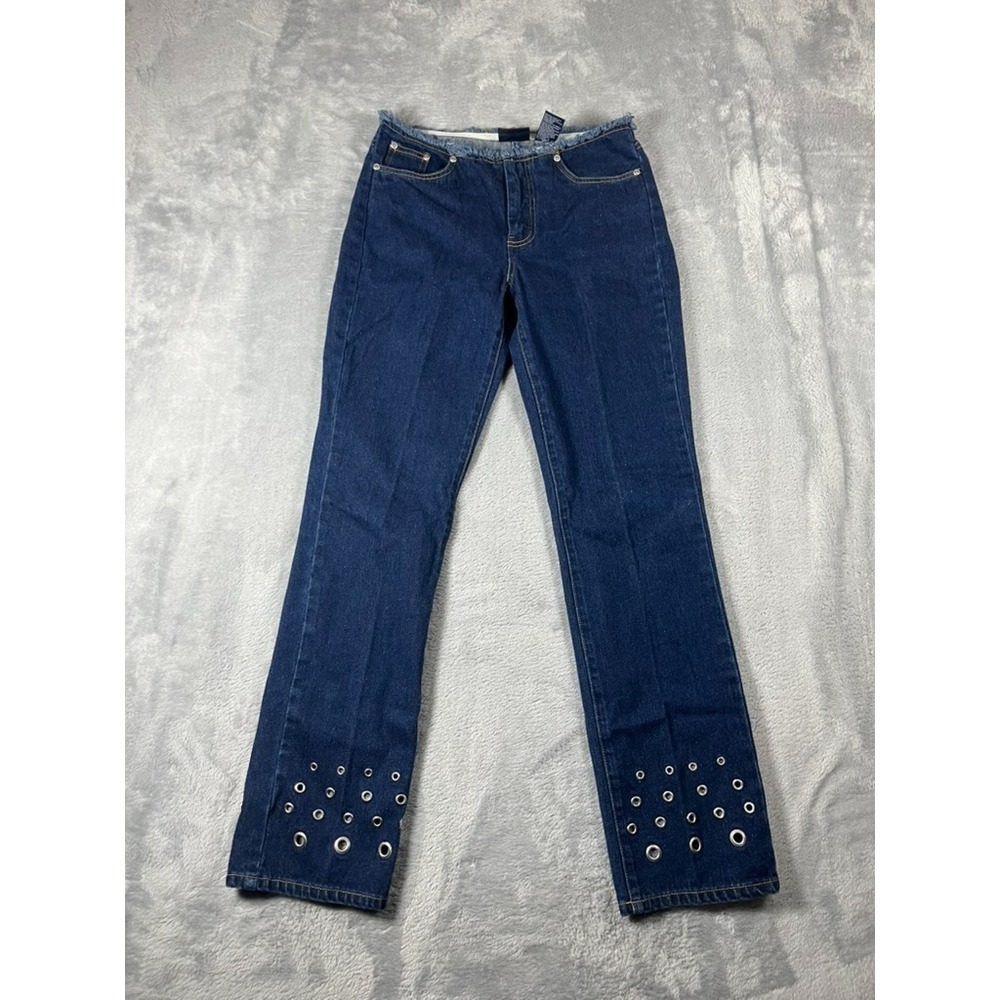 Otb One Tuff Babe Vtg 90's  Low Rise Denim Jeans Boho Hippie Hyfeld Eyelet 3/4